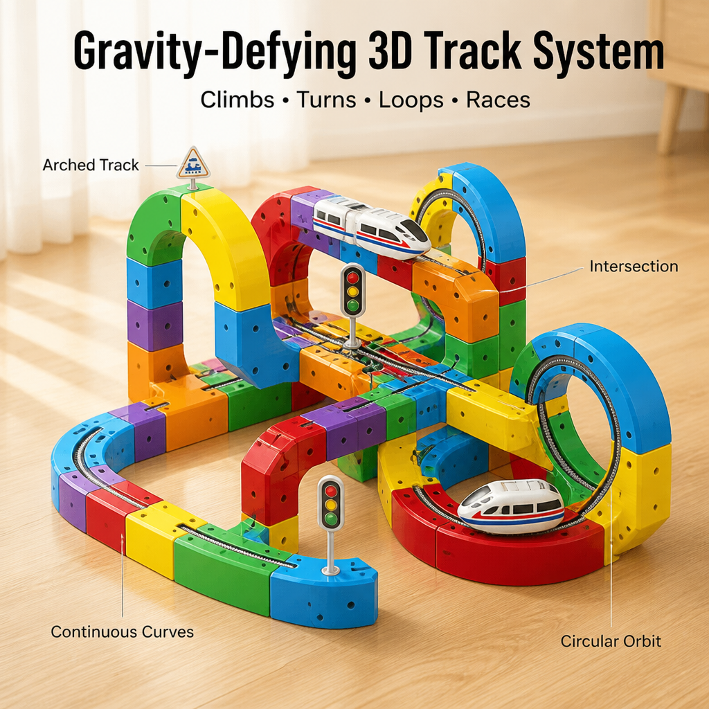 WonderRail™ — Create 3D Train Tracks That Climb, Loop & Run Upside Down