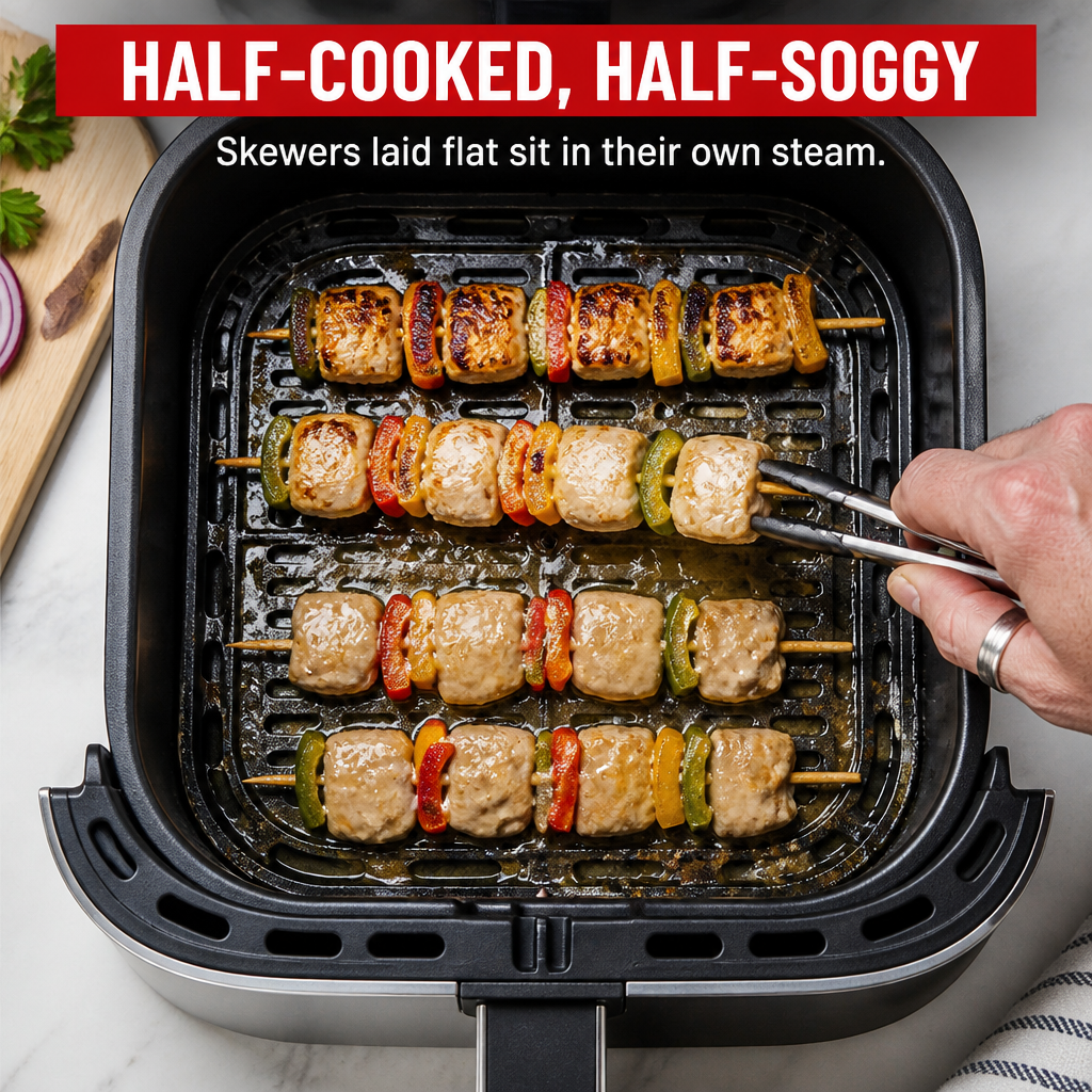EmberSkew™ — Grill Juicy Wings and Skewers in Your Air Fryer No Flipping Needed