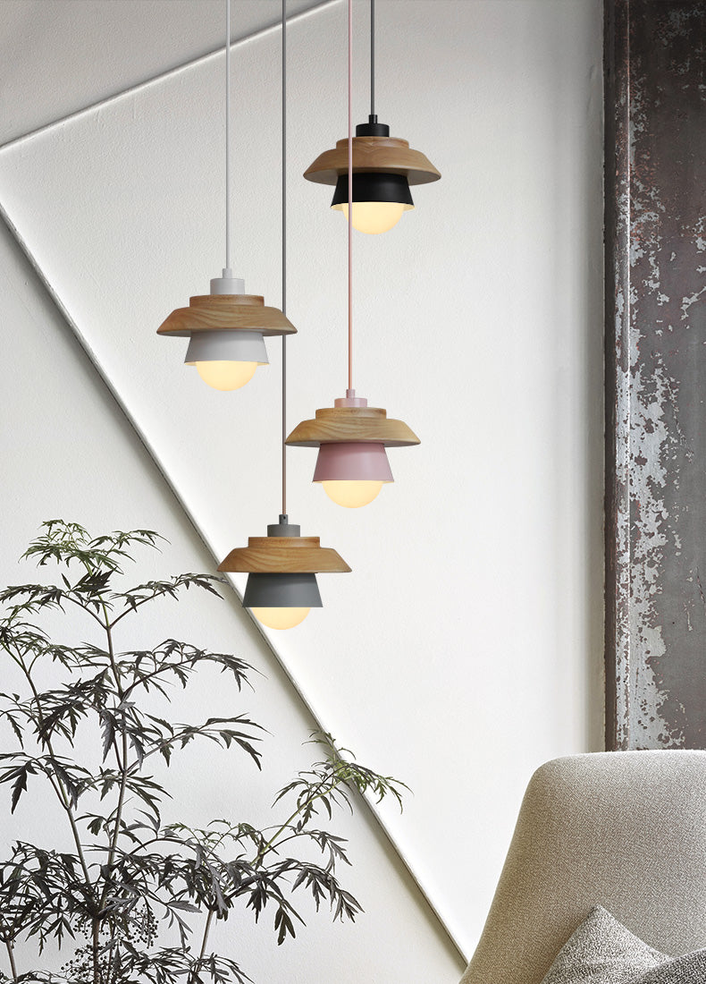 Scandinavian Hanging Wooden Lamp