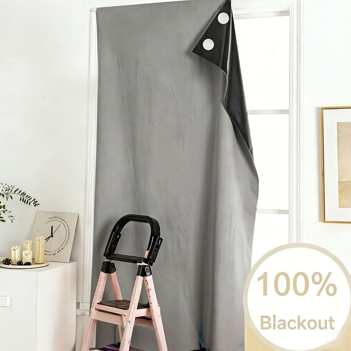 No-Drill Blackout Curtain for Travel and Bedroom - Blackout Shade