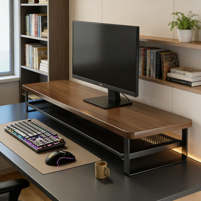 Elevate Your Space - Dual-Layer Desk Organizer with Storage