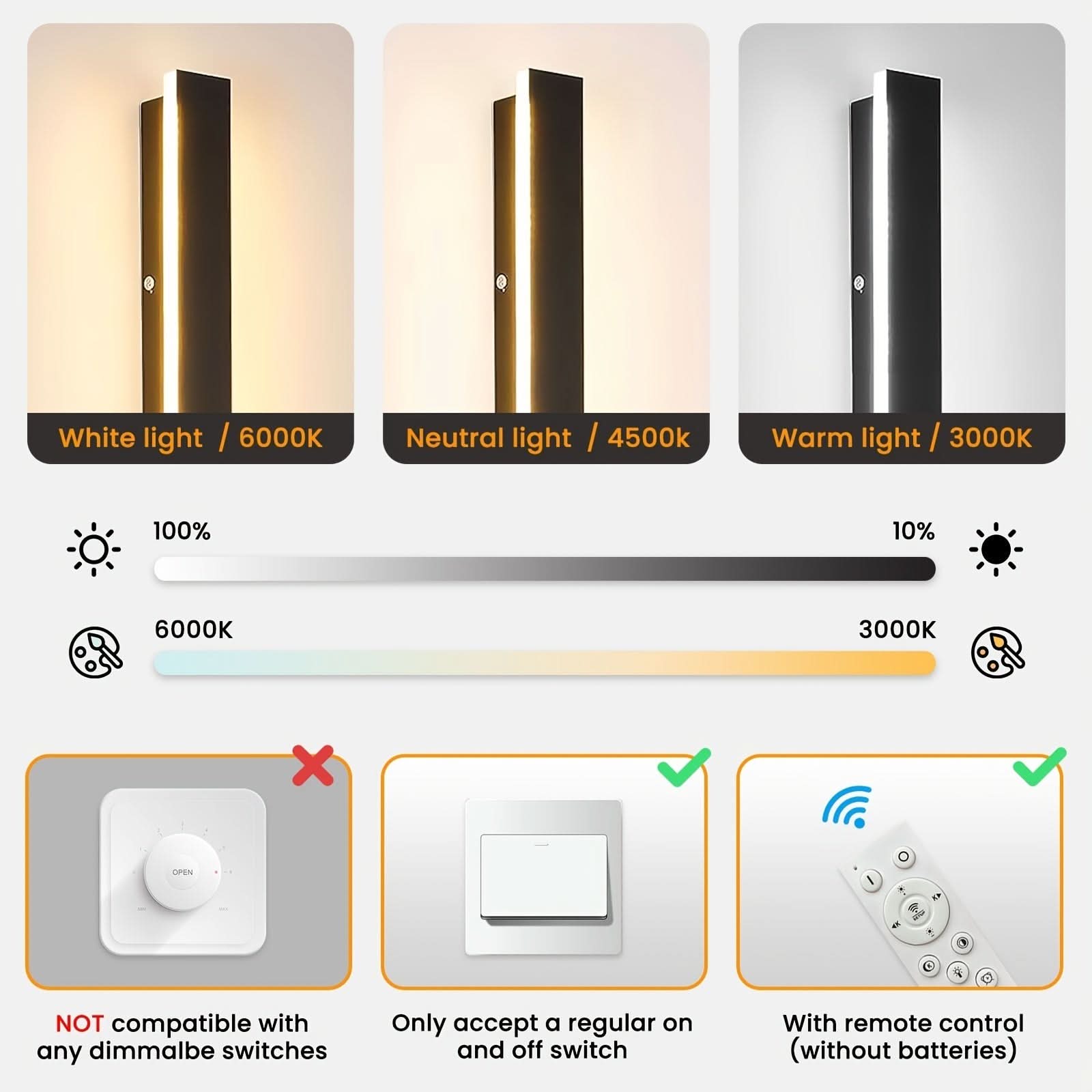 Dimmable Outdoor Wall Sconce - Long-Style Lighting Fixture