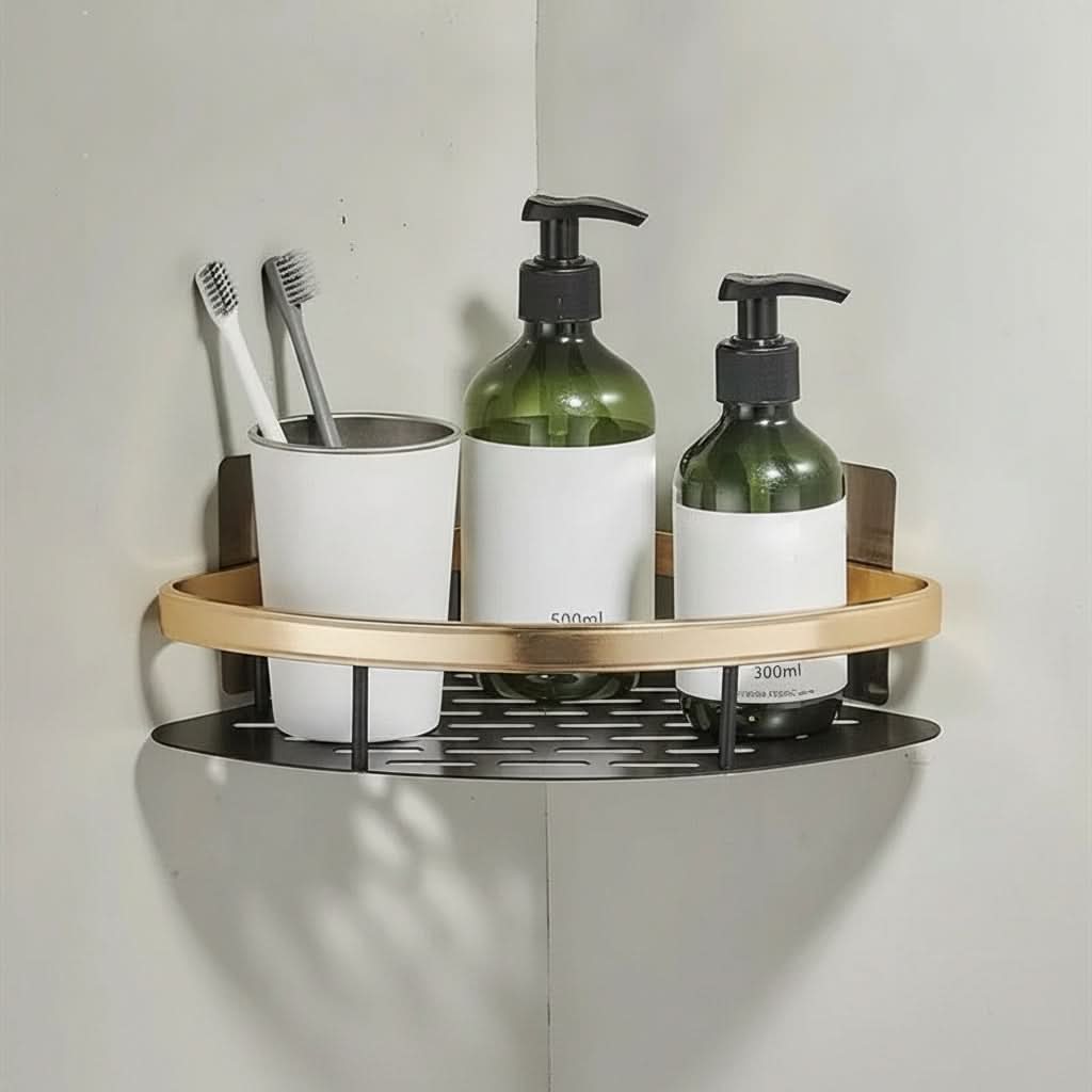 Aluminum Wall-Mounted Shelf Organizer for Bathroom Storage