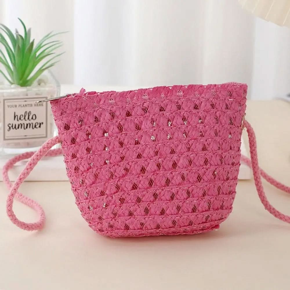 Woven Straw Mini Crossbody Bag