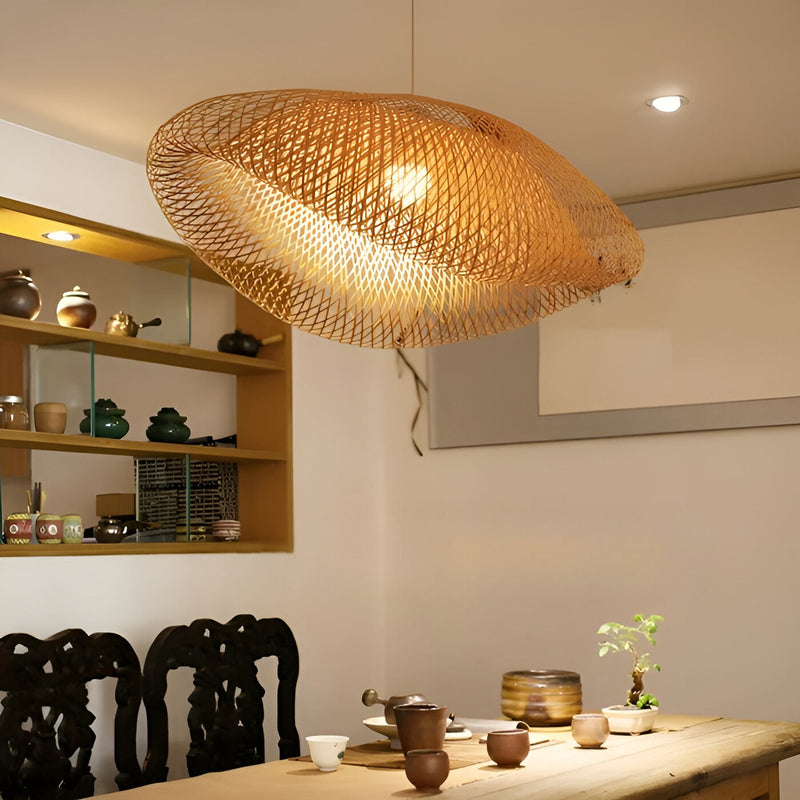 Organic-Style Bamboo Pendant Lamp Featuring Natural Design