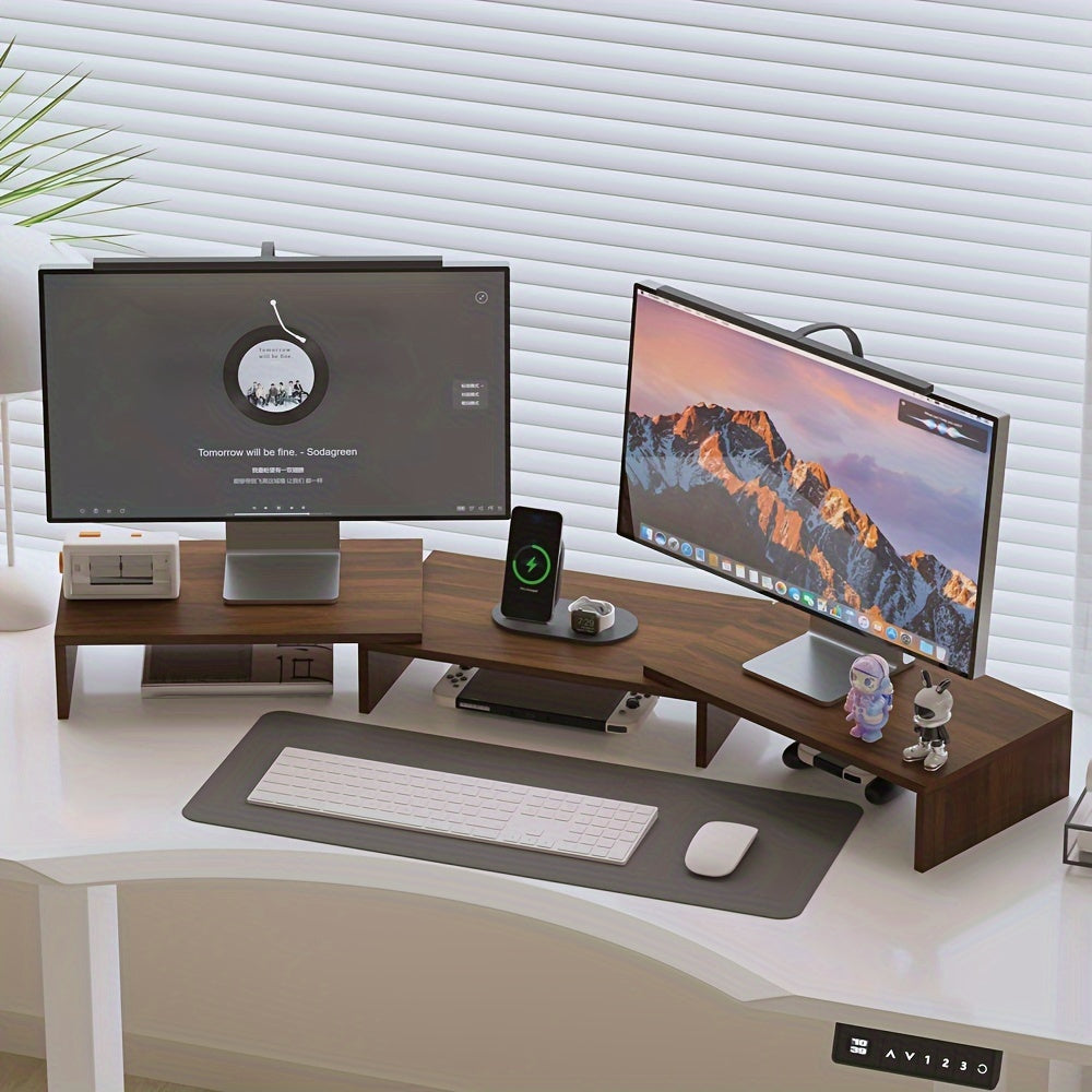 ErgoMount - Adjustable Dual Monitor Stand with Laptop Holder