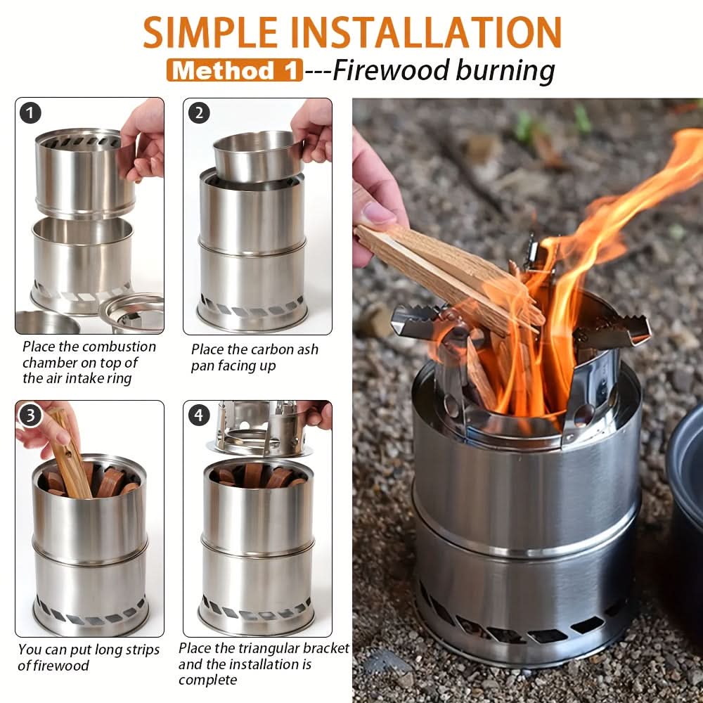 Compact Camping Stove for Wood Burning – Portable Design