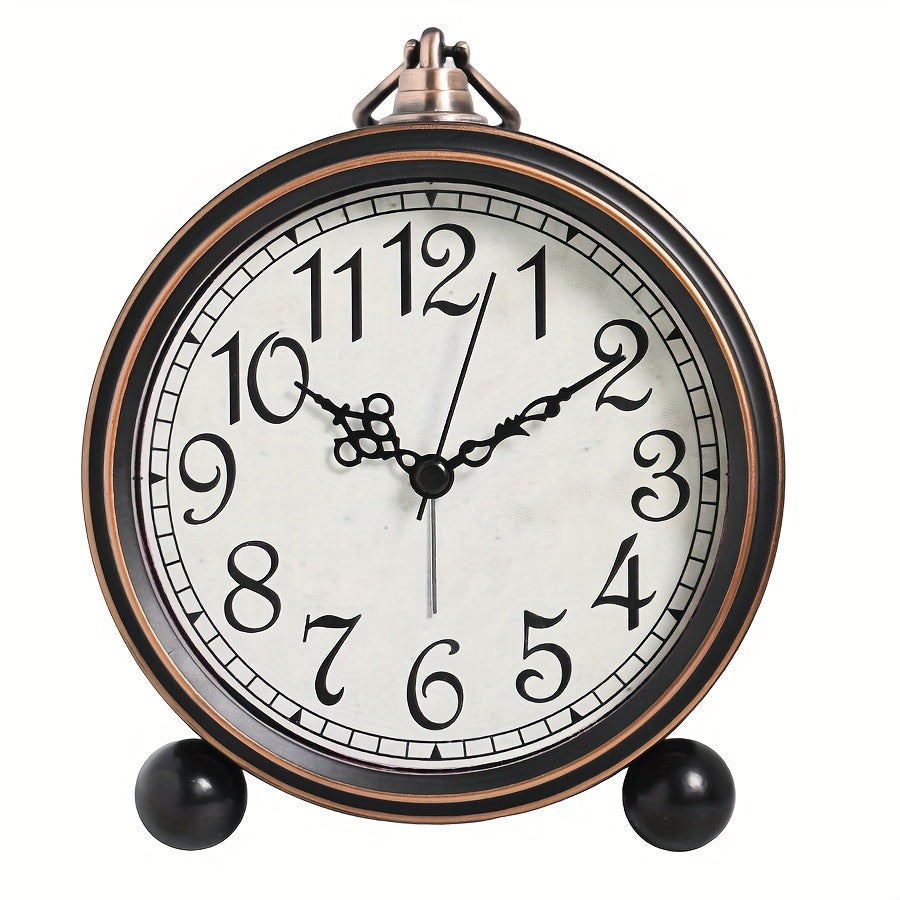 Classic European Metal Alarm Clock with Silent Operation