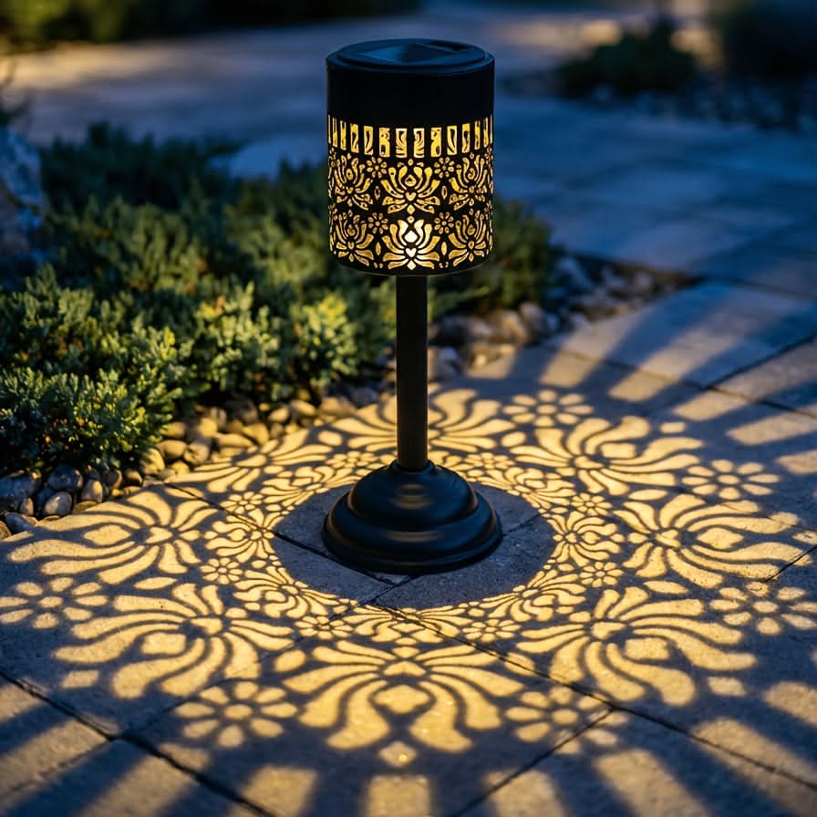 Solar-Powered LED Garden Lamp in Peony Flower Design for Outdoor Use