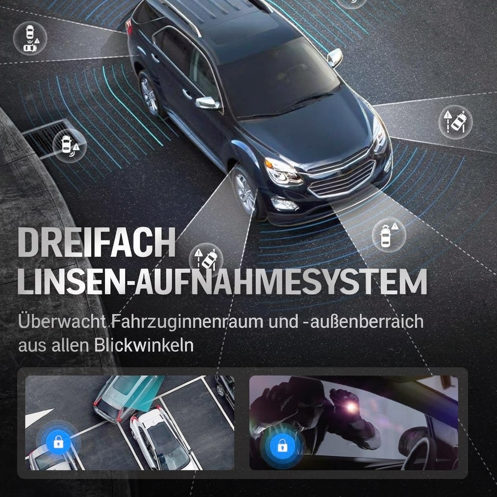 Dual View Dashboard Camera with Rear Parking Assistance