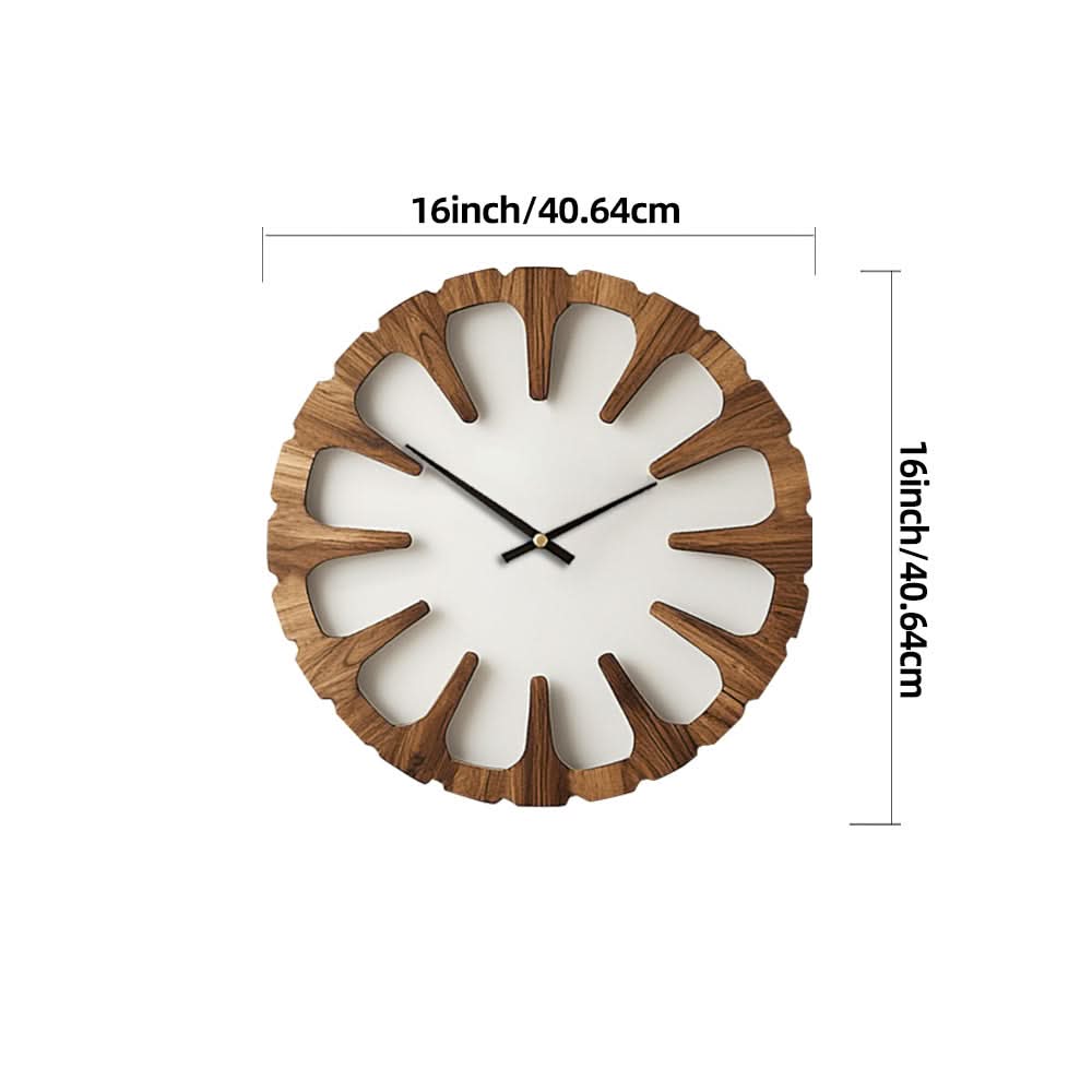 Silent Round Wall Clock in Artistic Wood Design