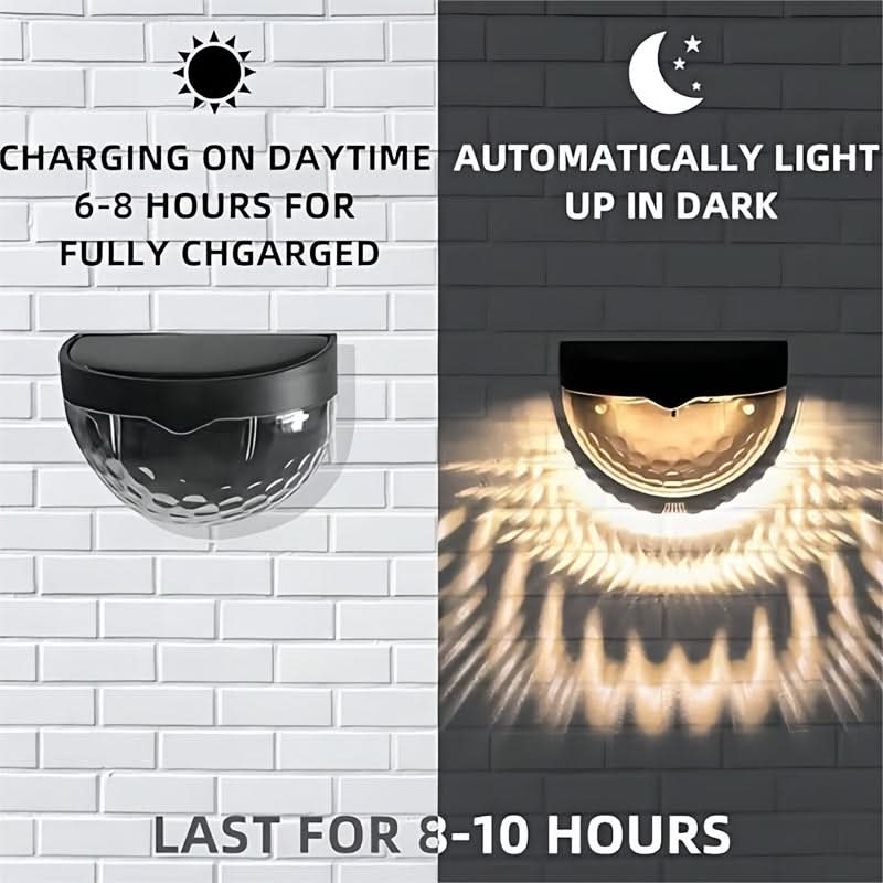 Set of Solar-Powered LaceGlow Wall Lights for Fences