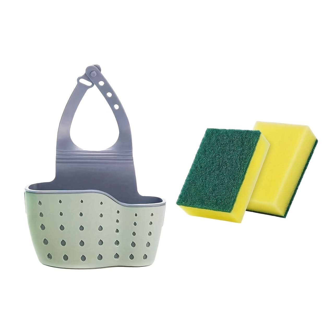 Adjustable Sink Storage Tray with Sponge Set