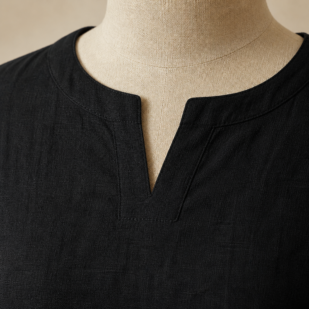 LumoraEase™ – Comfy Cotton-Linen V-Neck Two-Piece Ensemble