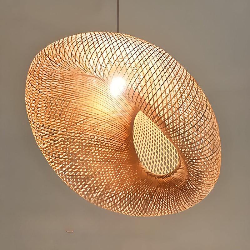 Organic-Style Bamboo Pendant Lamp Featuring Natural Design