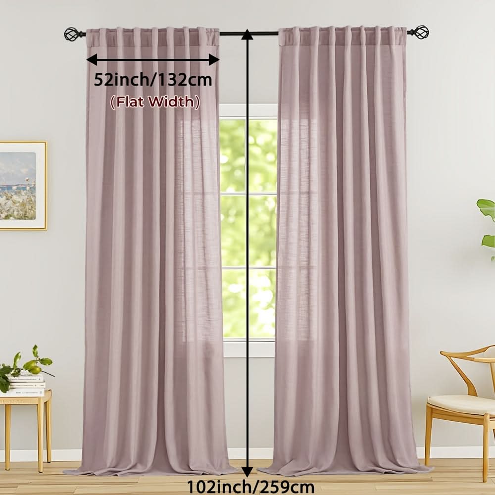 Flax Linen Sheer Curtains for Soft Light Filtering and Privacy