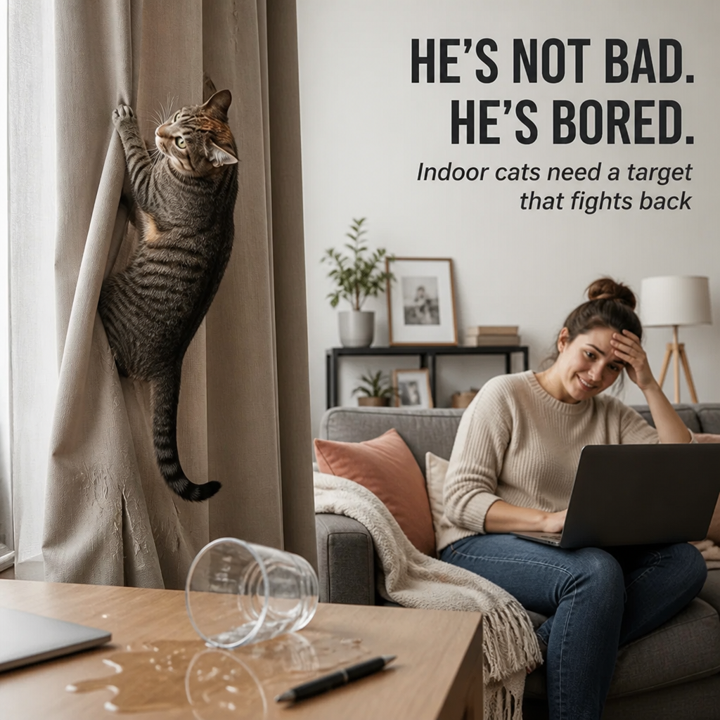 PouncePulse™ — Release Indoor Cat Energy with Spring-Loaded Boxing Moves