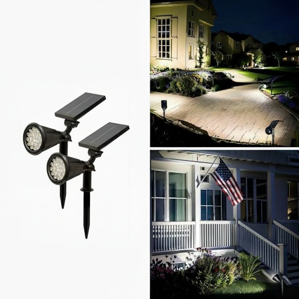 LUMENBRIGHT - Solar-Powered LED Garden Spotlights, 2-Pack