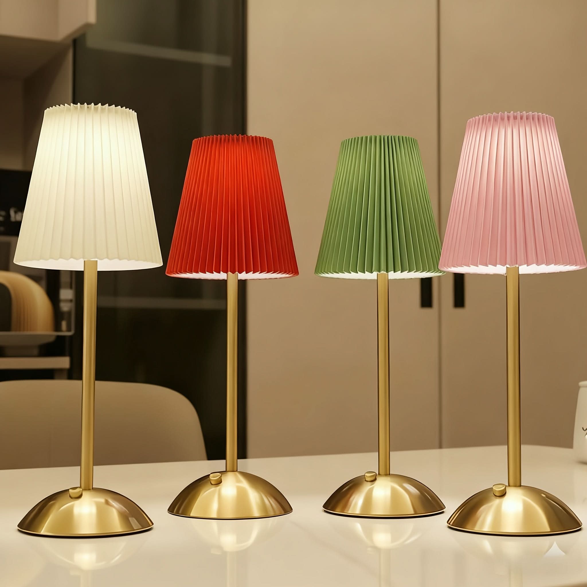 Rechargeable LED Table Lamp Set with Touch Control - 3 Color Modes