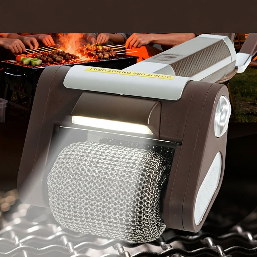 Electric Grill Cleaning Brush with Stainless Steel Roller