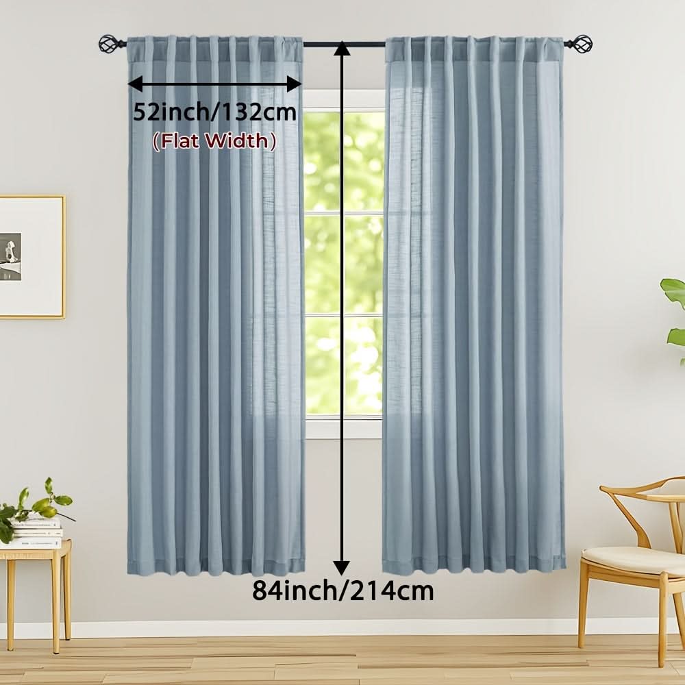 Flax Linen Sheer Curtains for Soft Light Filtering and Privacy