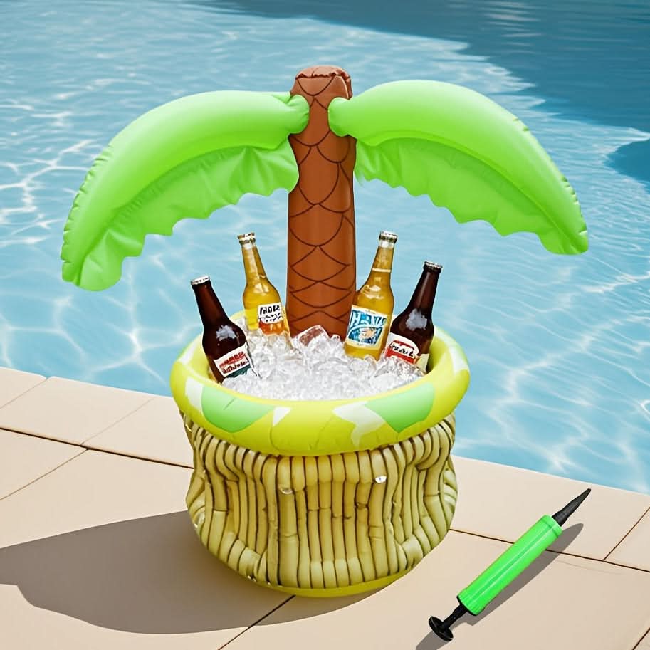 Inflatable Coconut Tree Beverage Cooler for Tropical Parties