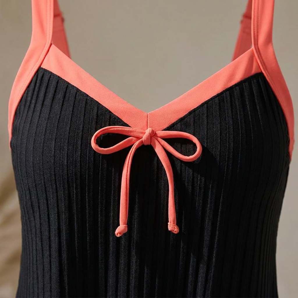 SoloraSway™ – Flowing Pleated Tankini Set with Coverage Shorts