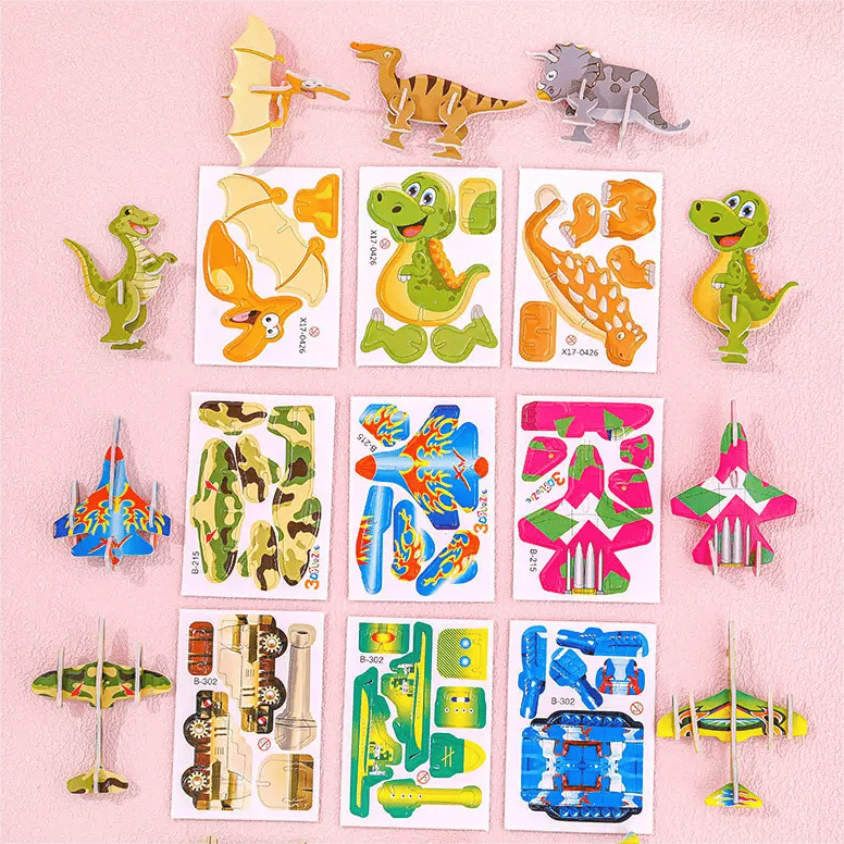 Educational 3D Puzzle Set – Cartoon Craft Activity for Kids