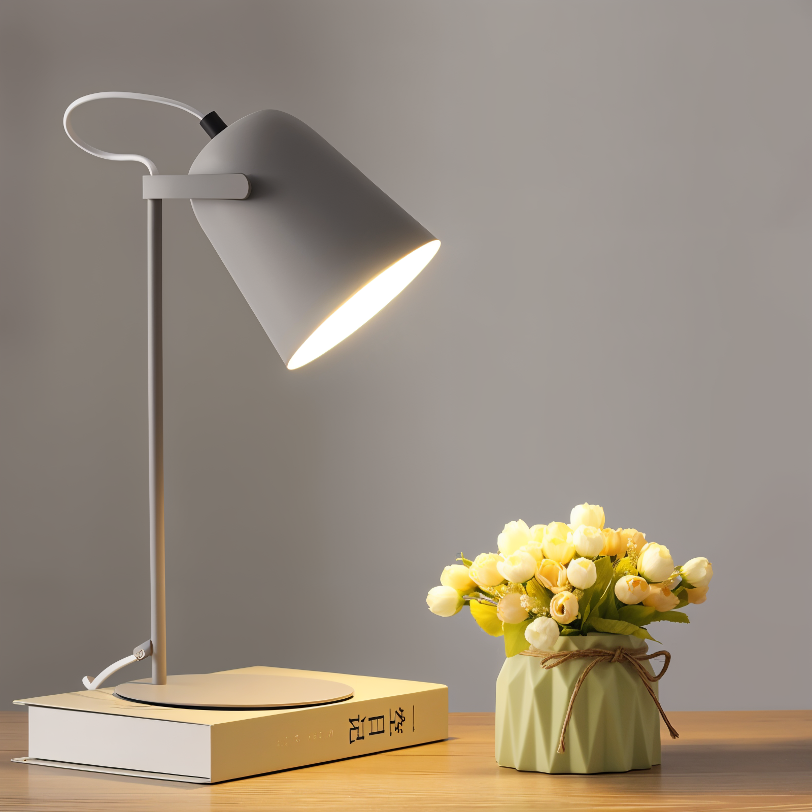 Macaron Table Lamp – Nordic Yellow Desk Light – Adjustable Brightness