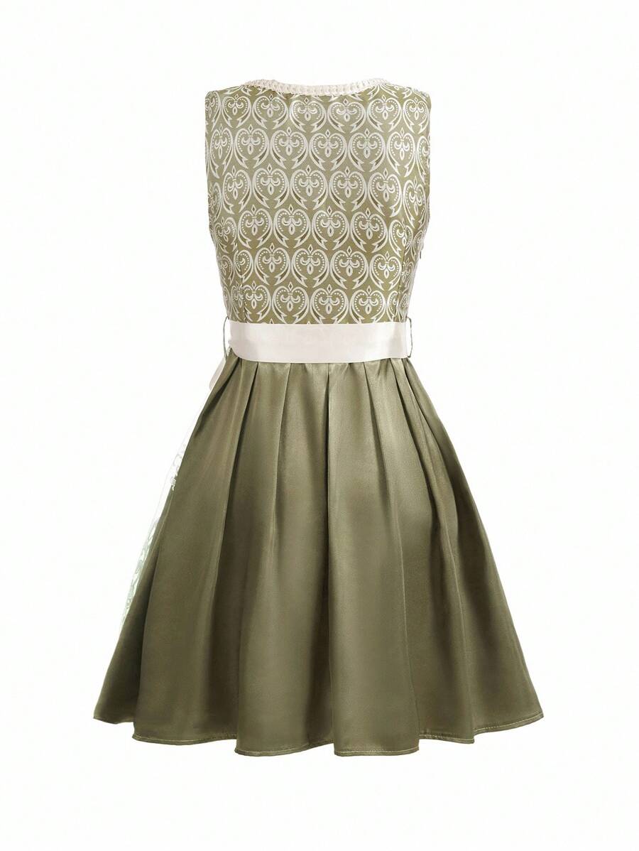 Elegant Midi Dirndl with Lace & Apron | Perfect for Oktoberfest