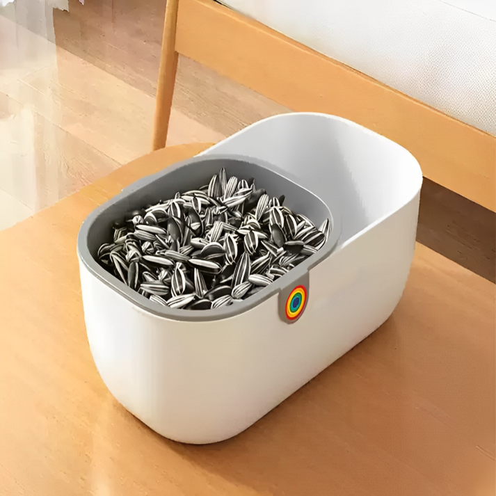 Dual Snack Bowl with Waste Compartment | 2-Tier Snack Organizer