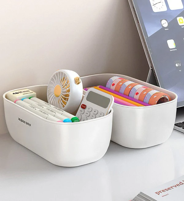 Dual Snack Bowl with Waste Compartment | 2-Tier Snack Organizer