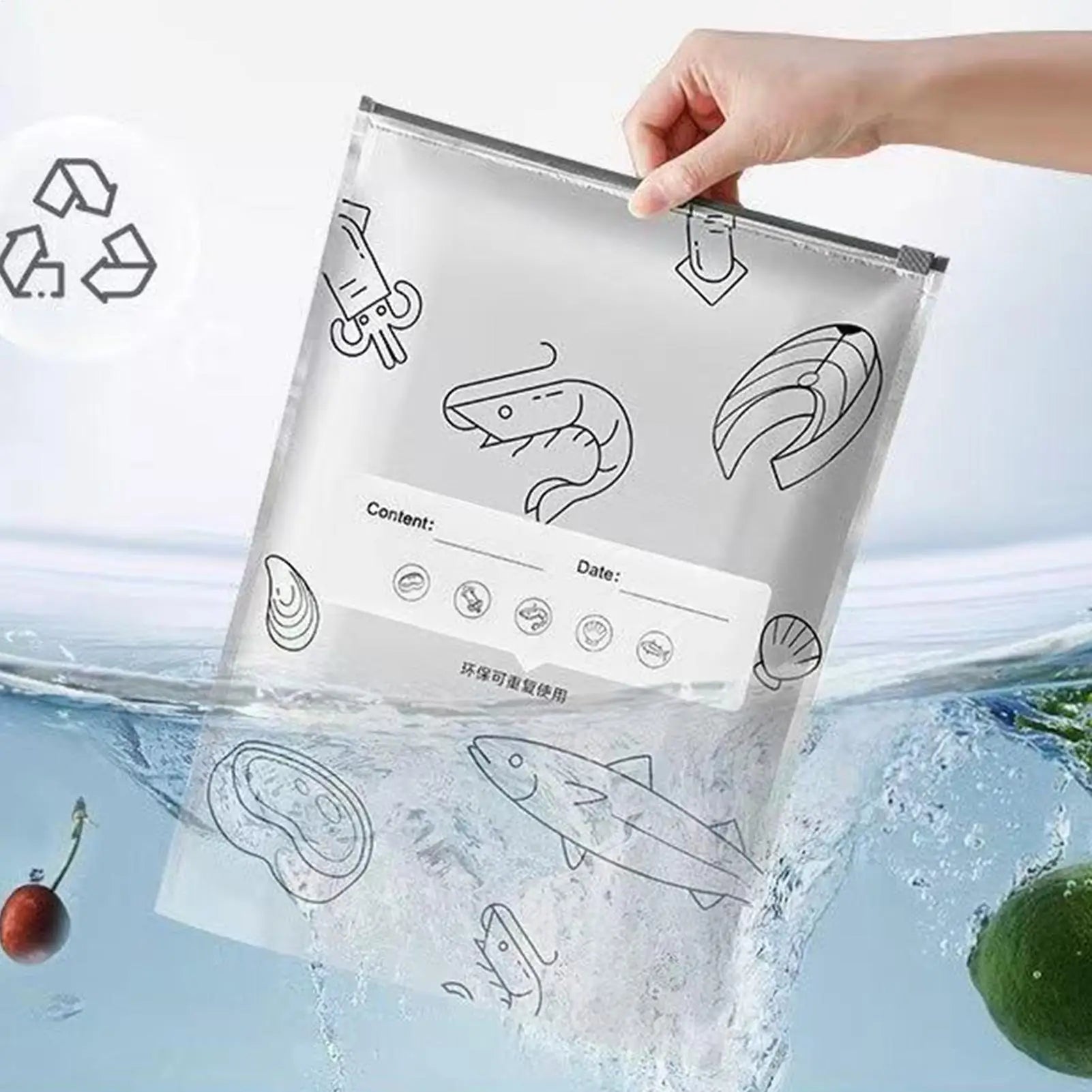 Set of 20 Reusable Aluminum Zip Closure Bags – Resealable Up to 200 Uses