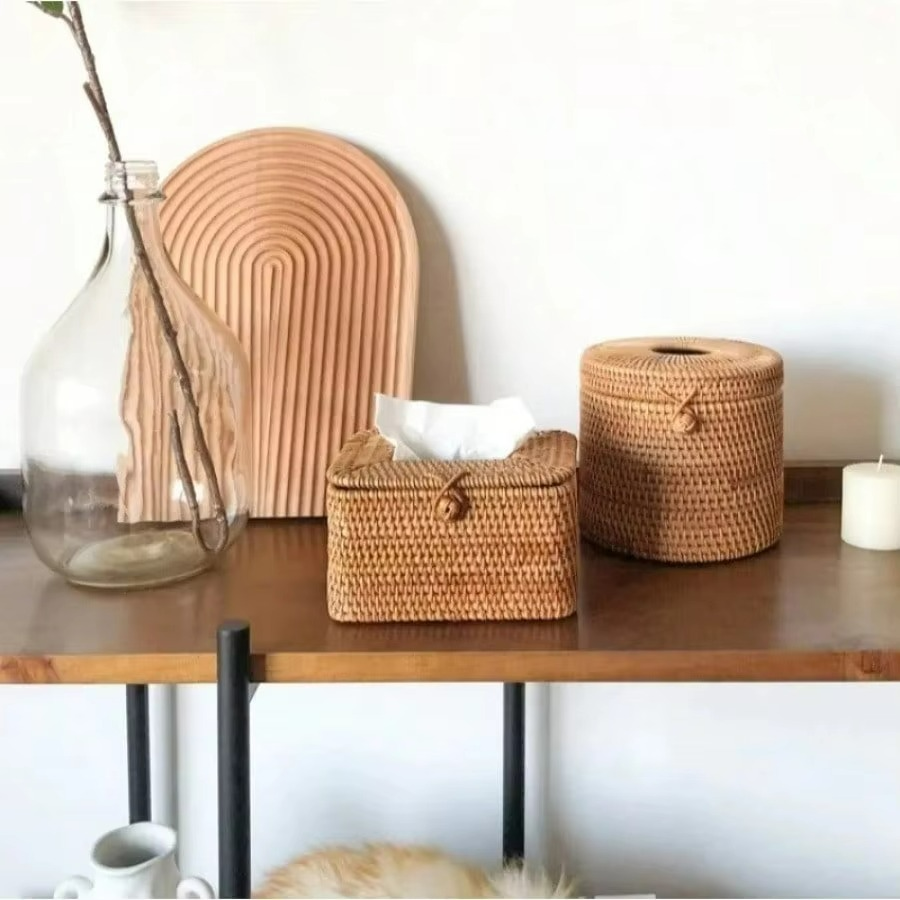 Elegant Bamboo Tissue Box Cover for Stylish Organization
