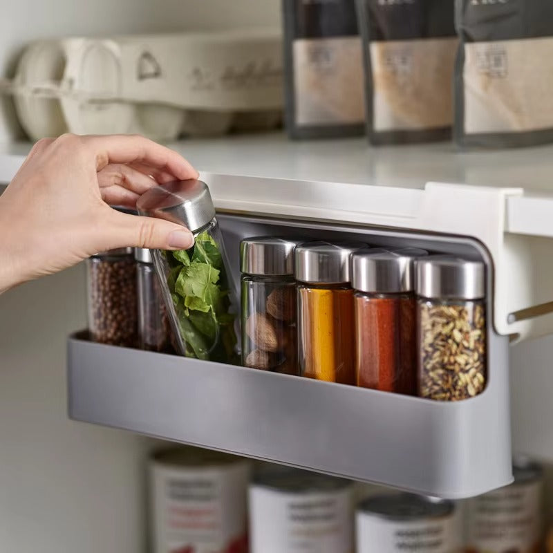 Space-Saving Pull-Out Spice Organizer for Effortless Access