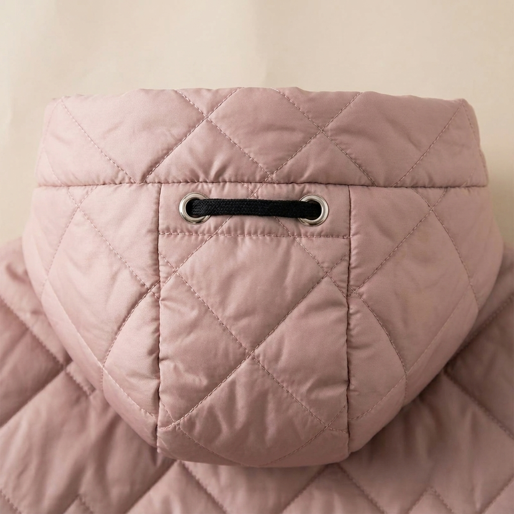 RamoraVibe™ – Diamond-Stitched Hooded Parka Featuring Adjustable Drawstring Hood