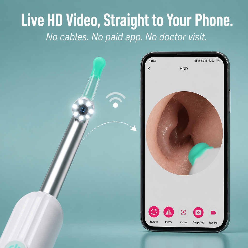 ClearWave™ — View Inside Your Ear and Remove Wax Without Pushing It Further