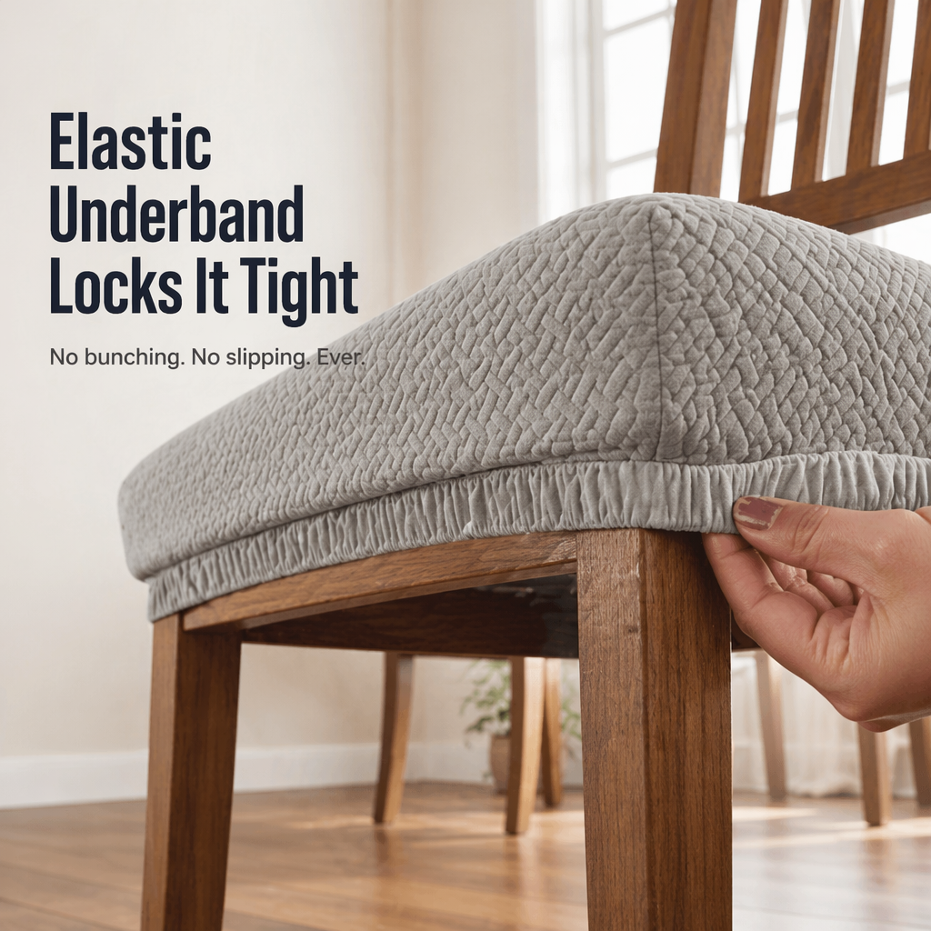 SlipGuard™ Jacquard Chair Covers — Protect Each Chair Against Spills, Stains & Sticky Fingers