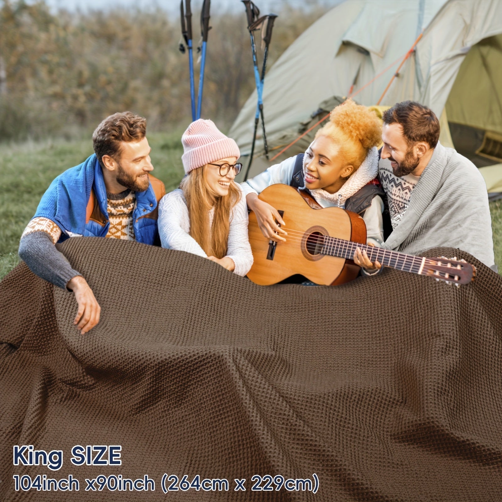 BREEZEWEAVE – All-Season Lightweight Waffle Blanket for Ultimate Comfort