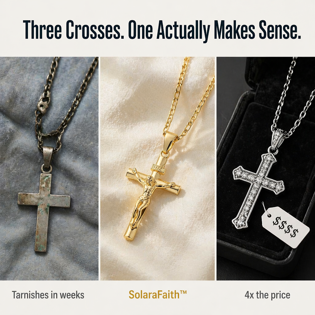 SolaraFaith™ — Rock a Crucifix That Won't Fade, Break, or Stain Your Skin Green
