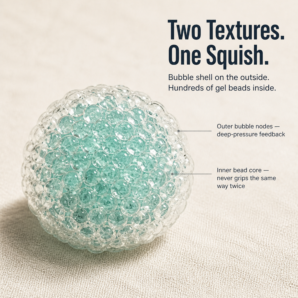 Sensicalm™ — Press Away the Nervous Energy and Glide Back to Focus | Sensory Bubble Ball