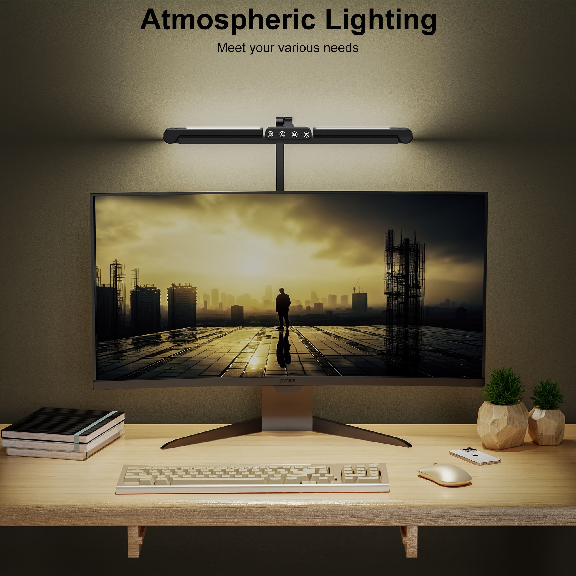 Tri-Head Adjustable LED Desk Light with Gesture Control