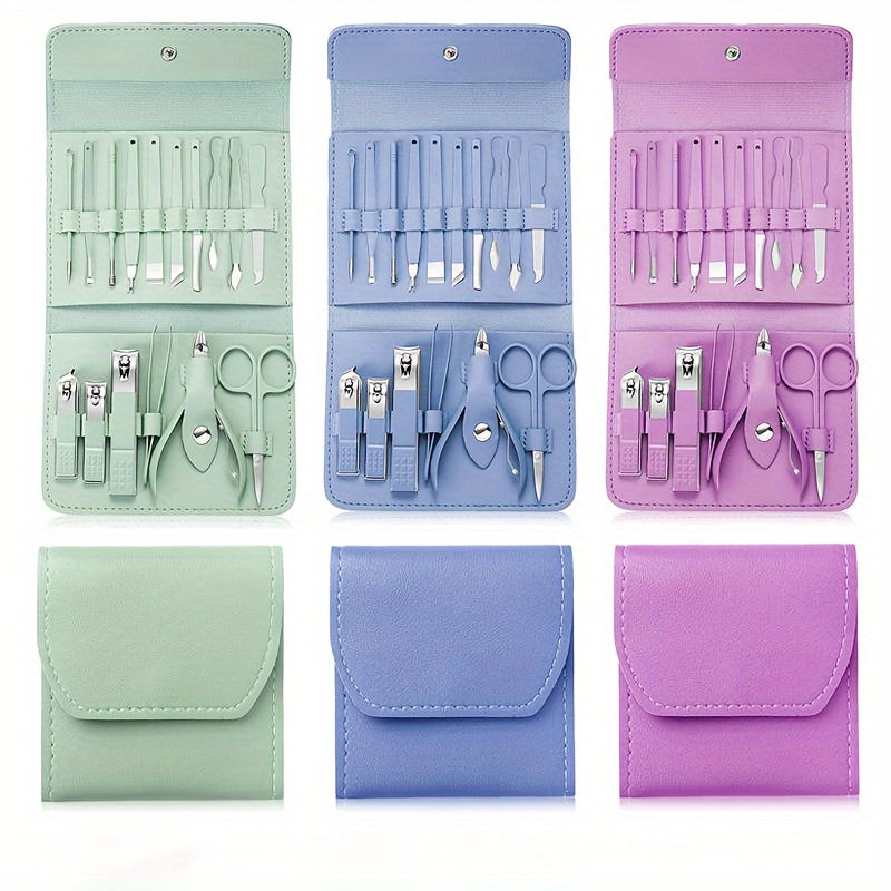 Essential 16-Piece Stainless Steel Nail Care Kit