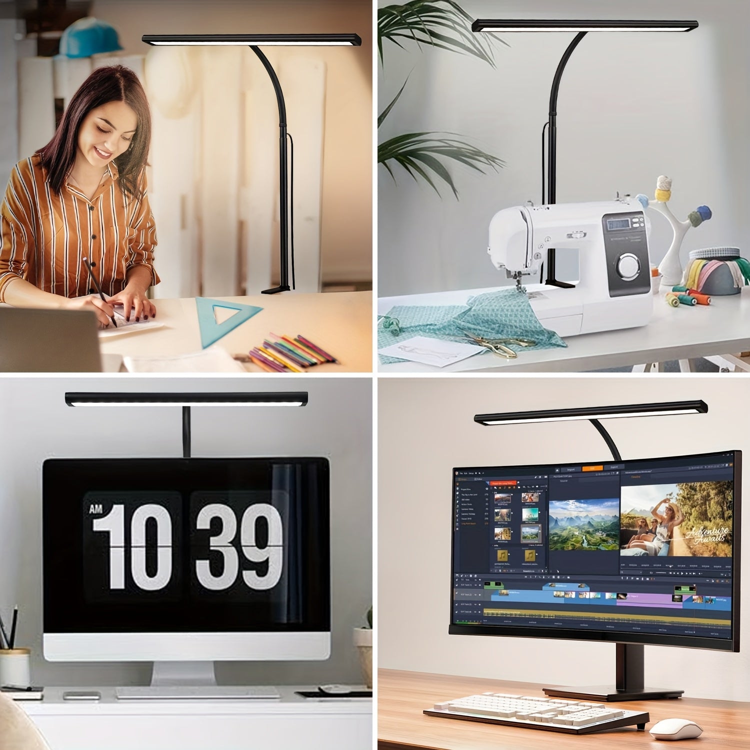 BrightZone – Wide Coverage LED Desk Light with Clip