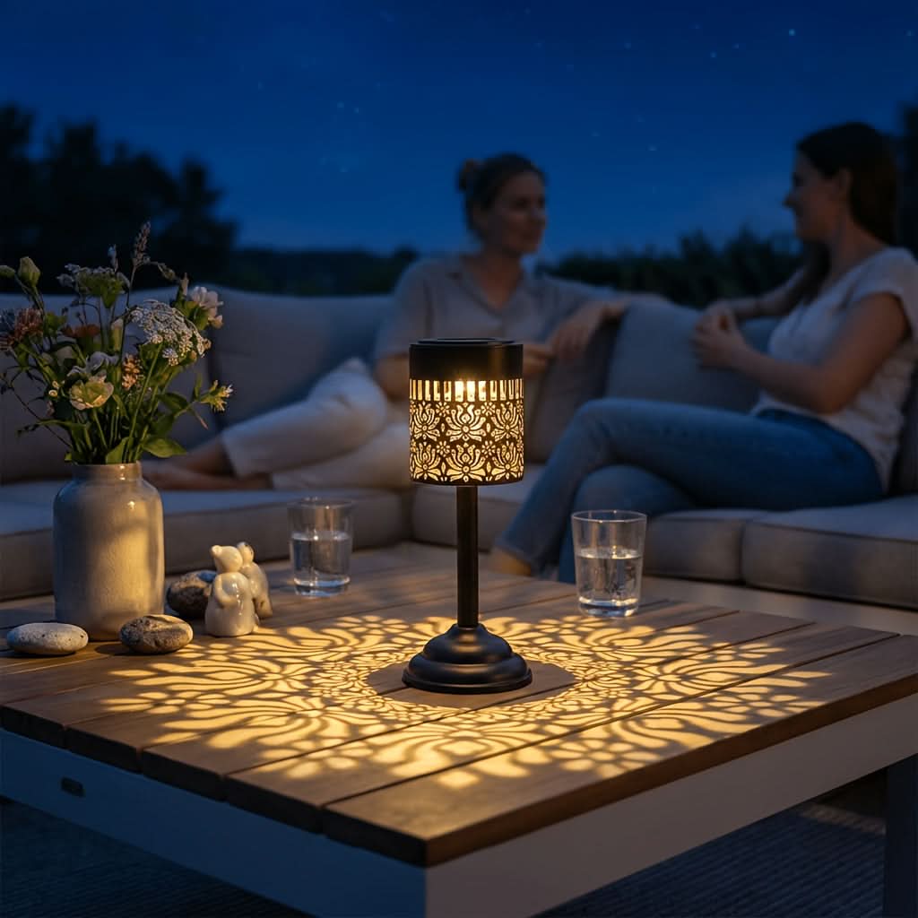 Solar-Powered LED Garden Lamp in Peony Flower Design for Outdoor Use