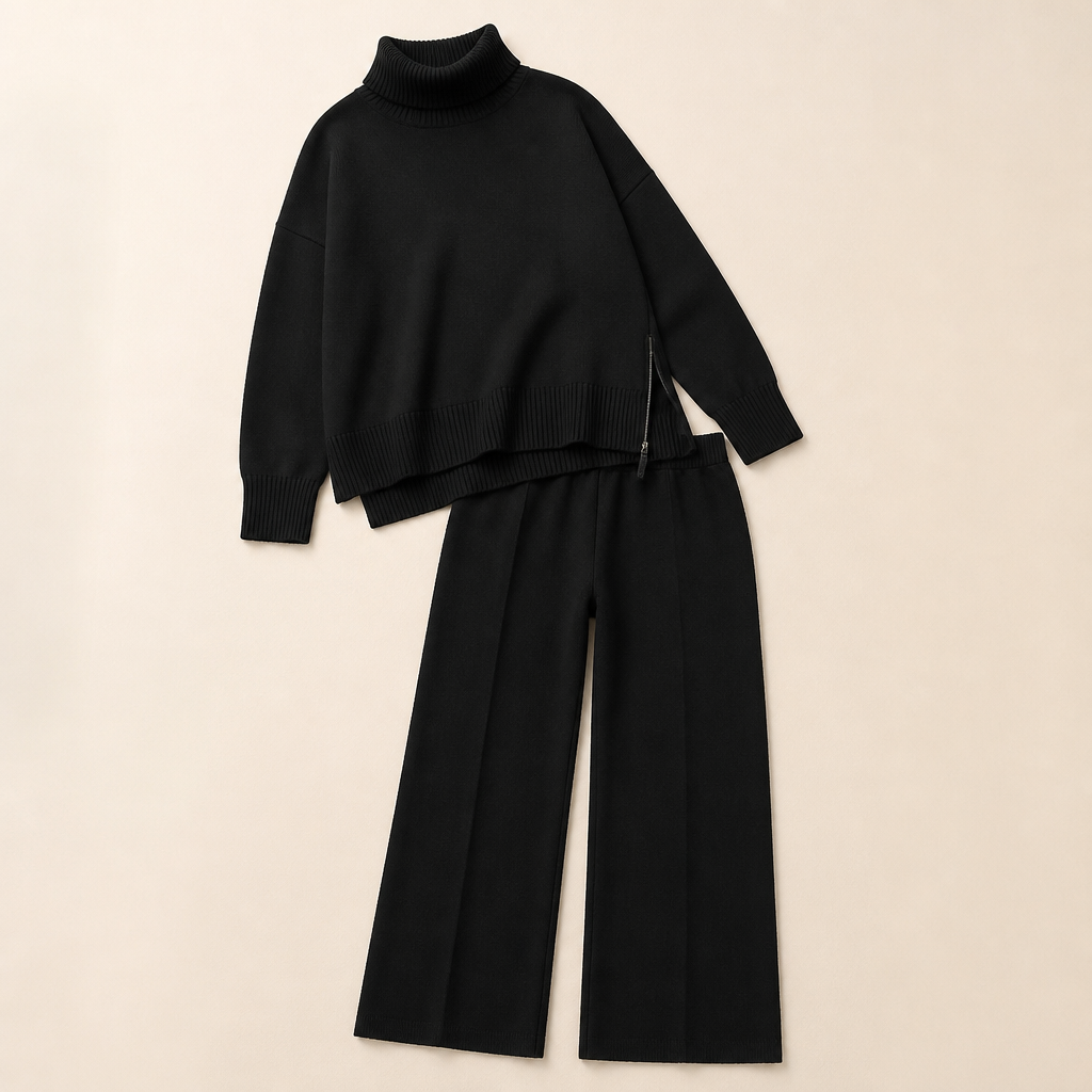 SilvaEase™ – Comfortable Oversized Sweater with Wide-Leg Pant Set