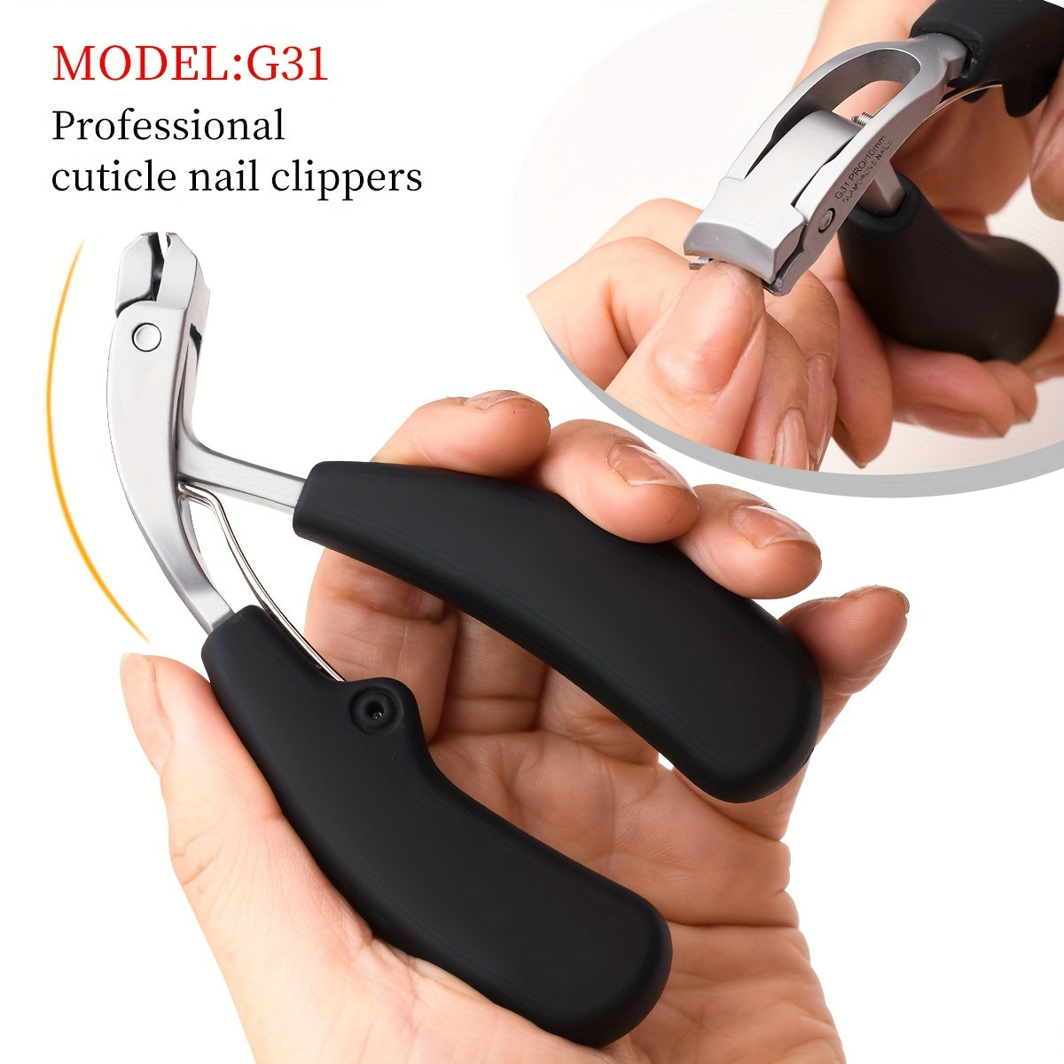 PrecisionPlus - 1pc Ergonomic Long Handle Nail Clippers in Stainless Steel