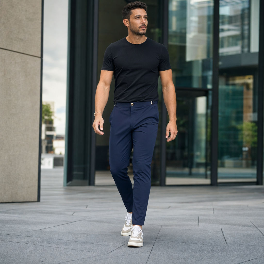 FlexiForm™ – Slim Stretch Pants Featuring Adjustable Side Buckle