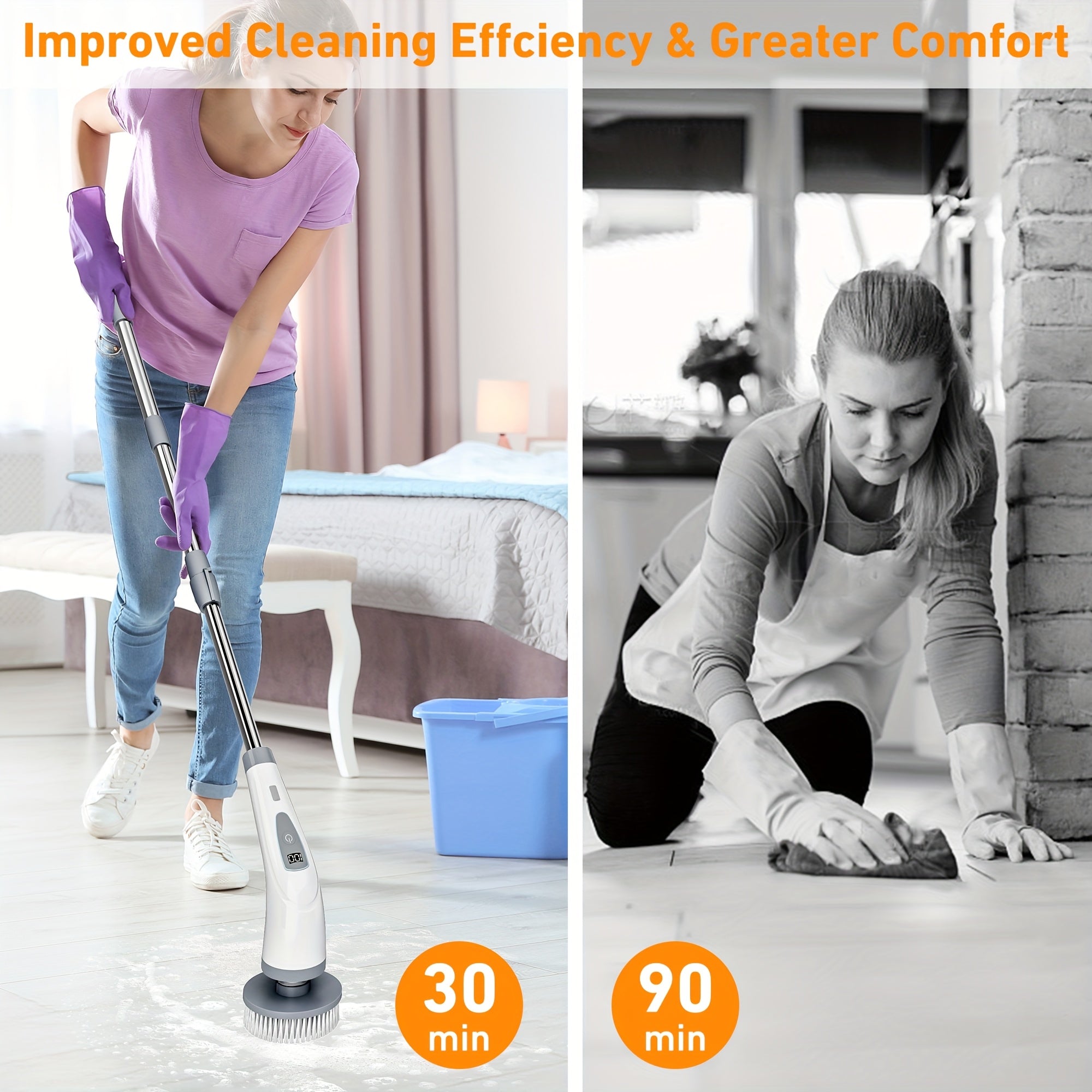 EazyClean - Cordless Electric Scrubbing Tool with Extendable Grip