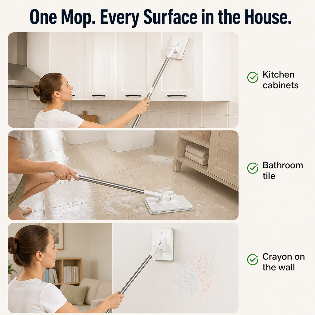 SwiftSweepPro™ — Clip to Any Fabric, Sweep Every Surface, Forget the Refill Lane Forever